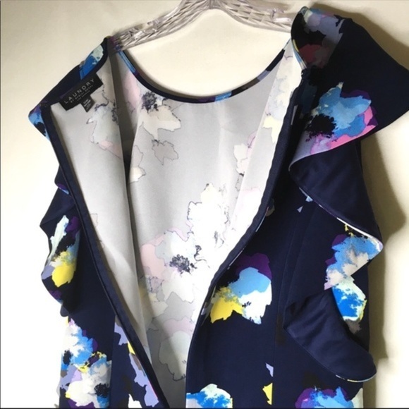 NWT Laundry floral flutter ruffle dress 14 W 1X - Picture 6 of 8